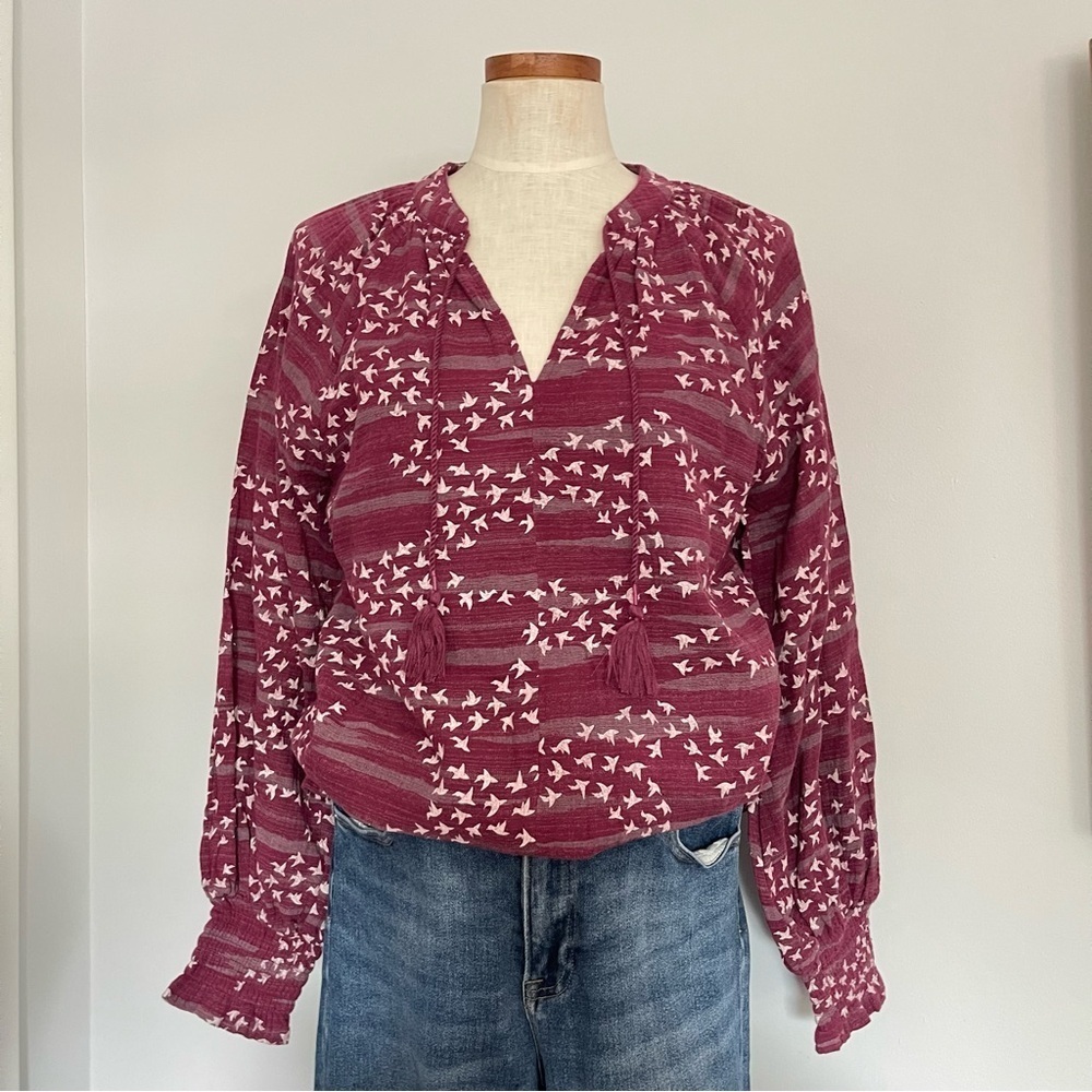 Anthropologie Porridge Elisabeth Peasant Purple blouse NWOT size Medium